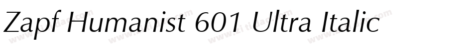 Zapf Humanist 601 Ultra Italic BT字体转换